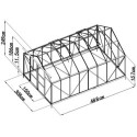 Serre de jardin 15,03m² verte PC 4mm + embase Green Protect