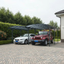 Carport double en aluminium anthracite et polycarbonate 6mm X-METAL
