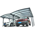 Carport double en aluminium anthracite et polycarbonate 6mm X-METAL