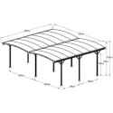 Carport double en aluminium anthracite et polycarbonate 6mm X-METAL