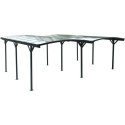 Carport double en aluminium anthracite et polycarbonate 6mm X-METAL