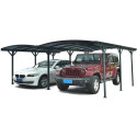 Carport double en aluminium anthracite et polycarbonate 6mm X-METAL