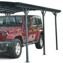 Carport double en aluminium anthracite et polycarbonate 6mm X-METAL