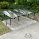 Carport double en aluminium anthracite et polycarbonate 6mm X-METAL