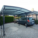 Carport double en aluminium anthracite et polycarbonate 6mm X-METAL