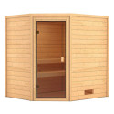 Sauna traditionnel d’angle Mia Plug &Play - 4 places 38mm Woodfeeling 