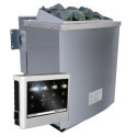 Poêle combiné sauna BIO 9KW avec commande externe EASY BIO et pierres - Karibu - Inox