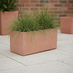 Jardinière en fibre de terre 80x40xH.40cm terracotta