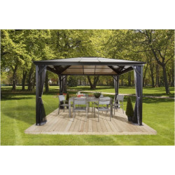 Pergola 3x3m Verona en alu anthracite et polycarbonate 6mm - SOJAG