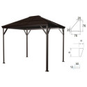 Pergola 3x3m Verona en alu anthracite et polycarbonate 6mm - SOJAG