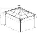 Pergola 3x4m Verona en alu anthracite et polycarbonate 6mm - SOJAG