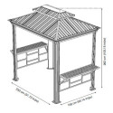 Pergola 2x3m Messina BBQ en alu anthracite et acier galvanisé - SOJAG 