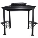 Pergola 2x3m Messina BBQ en alu anthracite et acier galvanisé - SOJAG 