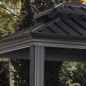 Pergola 2x3m Messina BBQ en alu anthracite et acier galvanisé - SOJAG 