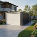 Garage métal PLUS anthracite porte enroulable + kit d'ancrage X-METAL