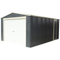 Garage métal PLUS anthracite porte enroulable + kit d'ancrage X-METAL