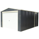 Garage métal PLUS anthracite porte enroulable + kit d'ancrage X-METAL
