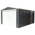 Garage métal PLUS anthracite porte enroulable + kit d'ancrage X-METAL