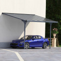 Pergola adossée ajustable - toit de terrasse en alu 2,55x3,75m X-METAL