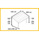 Pergola adossée ajustable - toit de terrasse en alu 3,05x4,36m X-METAL