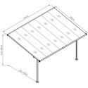 Pergola adossée ajustable - toit de terrasse en alu 3,05x4,36m X-METAL