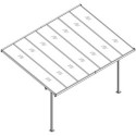 Pergola adossée ajustable - toit de terrasse en alu 3,05x4,36m X-METAL