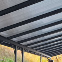 Pergola adossée ajustable - toit de terrasse en alu 3,05x4,36m X-METAL