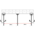 Pergola adossée ajustable - toit de terrasse en alu 3,05x5,57m X-METAL