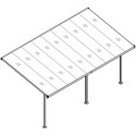 Pergola adossée ajustable - toit de terrasse en alu 3,05x5,57m X-METAL