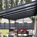 Pergola adossée ajustable - toit de terrasse en alu 3,05x5,57m X-METAL