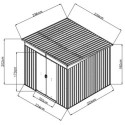 Abri de jardin métal 5,62m² Skylight anthracite + kit d'ancrage X-METAL