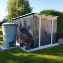 Abri de jardin métal 6,64m² Skylight anthracite + kit d'ancrage X-METAL