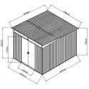 Abri de jardin métal 6,64m² Skylight anthracite + kit d'ancrage X-METAL