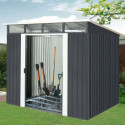 Abri de jardin métal 6,64m² Skylight anthracite + kit d'ancrage X-METAL
