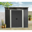Abri de jardin métal 6,64m² Skylight anthracite + kit d'ancrage X-METAL