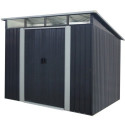 Abri de jardin métal 6,64m² Skylight anthracite + kit d'ancrage X-METAL