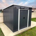Abri de jardin métal 6,64m² Skylight anthracite + kit d'ancrage X-METAL