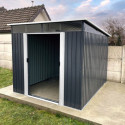 Abri de jardin métal 6,64m² Skylight anthracite + kit d'ancrage X-METAL