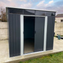 Abri de jardin métal 6,64m² Skylight anthracite + kit d'ancrage X-METAL