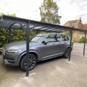 Carport en aluminium anthracite 3x6,47m et polycarbonate 6mm X-METAL