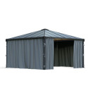 Rideaux en polyester gris pour pergola Palermo™ 4300 - Palram