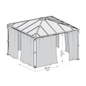 Rideaux en polyester gris pour pergola Palermo™ 4300 - Palram