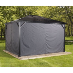Rideaux occultants en polyester gris pour pergola 3x3m Verona  SOJAG 