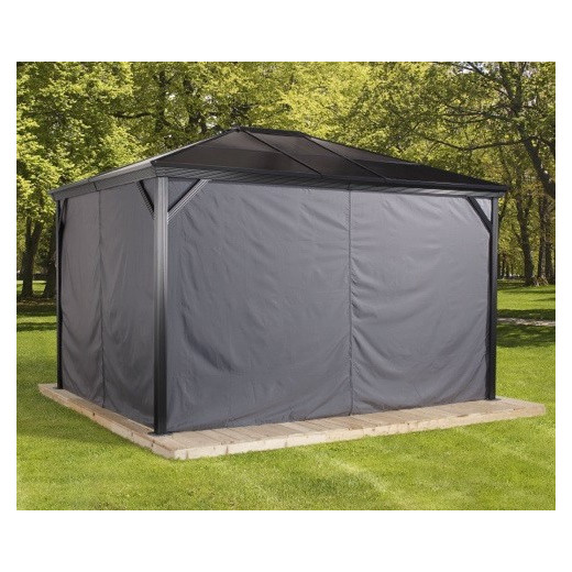 Rideaux occultants en polyester gris pour pergola 3x3m Verona  SOJAG 