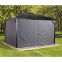 Rideaux occultants en polyester gris pour pergola 3x4m Verona  SOJAG 