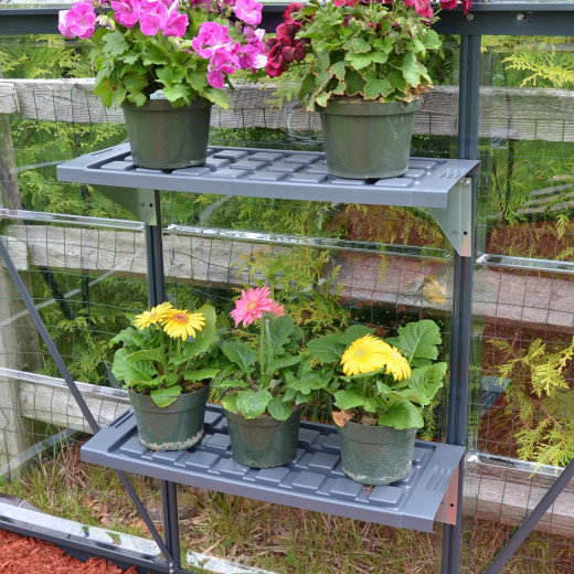 Doubles étagères en PVC  pour serre de jardin - Palram