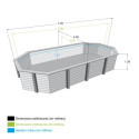 Piscine bois octogonale allongée 400x750cm AZURA toute équipée UBBINK	Piscine bois octogonale allongée 400x750cm AZURA toute équ