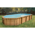 Piscine bois octogonale allongée 400x750cm AZURA toute équipée UBBINK	Piscine bois octogonale allongée 400x750cm AZURA toute équ