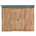 Abri monopente en métal imitation bois Skylight 4,84m² - DURAMAX + kit d'ancrage