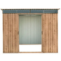 Abri monopente en métal imitation bois Skylight 4,84m² - DURAMAX + kit d'ancrage